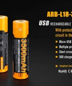 Fenix Lights Fenix ARB-L18 3500U 18650 Li-ion Build-In USB Charging Port Rechargeable Battery