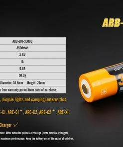 Fenix Lights Fenix ARB-L18 3500U 18650 Li-ion Build-In USB Charging Port Rechargeable Battery 15 Fenix Lights Fenix ARB-L18 3500U 18650 Li-ion Build-In USB Charging Port Rechargeable Battery