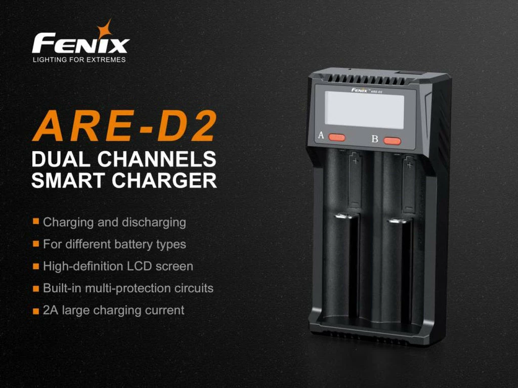 Fenix ARE-D2 Dual Bay Smart Battery Charger 2 Fenix ARE-D2 Dual Bay Smart Battery Charger