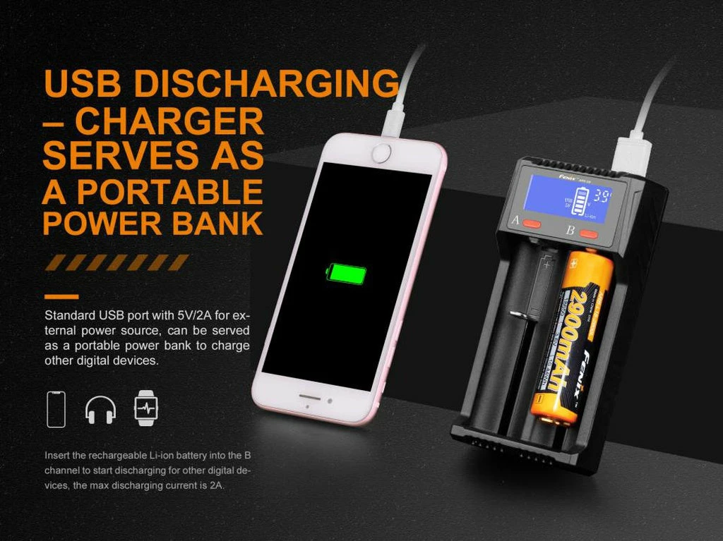 Fenix ARE-D2 Dual Bay Smart Battery Charger 6 Fenix ARE-D2 Dual Bay Smart Battery Charger