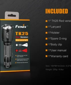FENIX TK25 RED HUNTING FLASHLIGHT - 1000 LUMENS