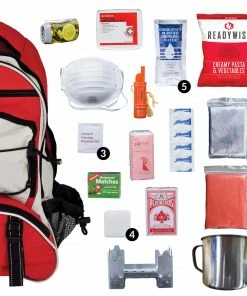 Food & Food Storage ReadyWise 64 Piece Survival Backpack- Red