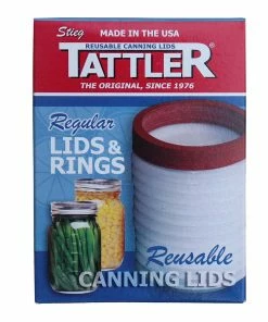 Tattler Regular Reusable Canning Lids With Rings - 12 Lids Food & Food Storage