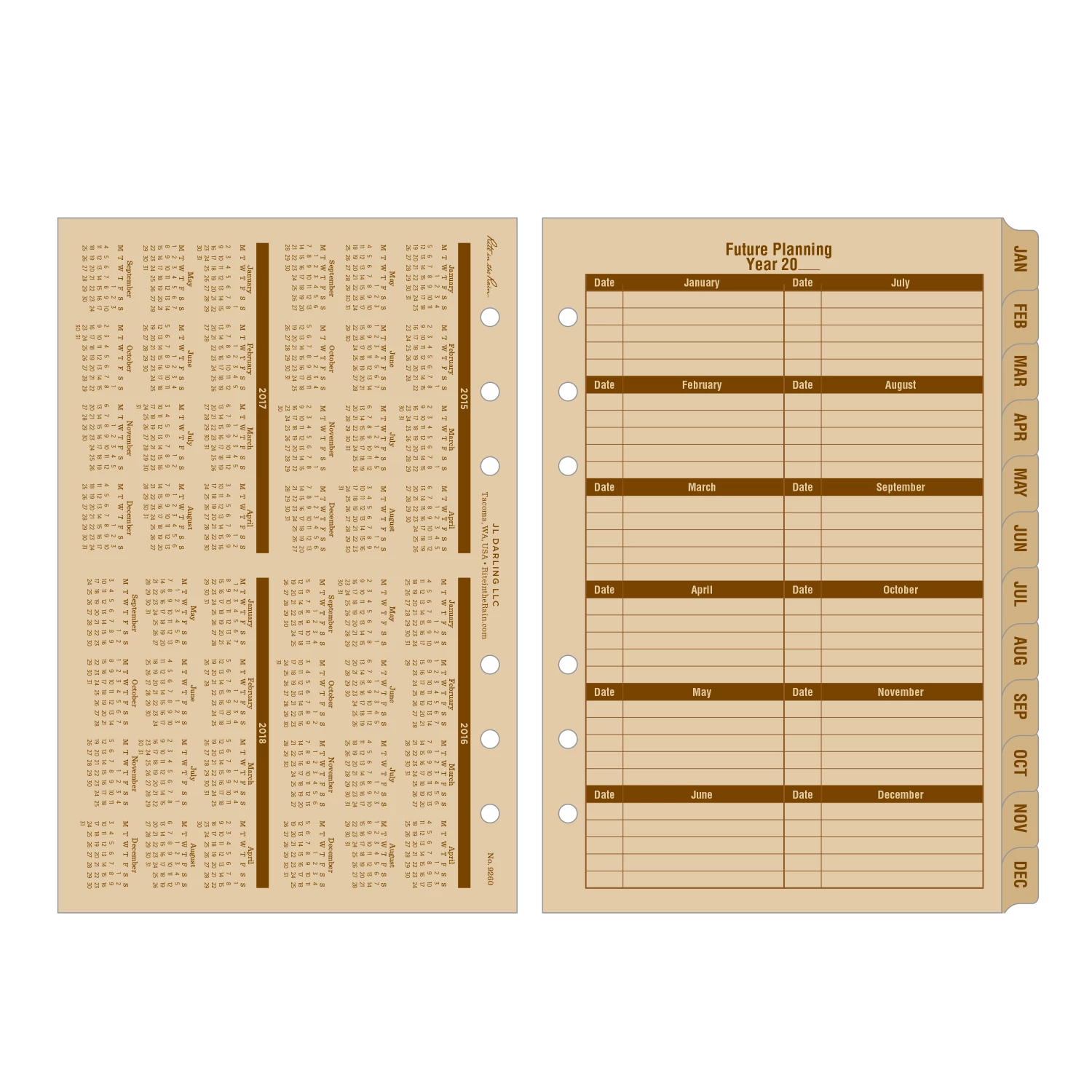Rite In The Rain Weatherproof Weekly Calendar Set, 5 In. X 7 In. 4 Rite In The Rain Weatherproof Weekly Calendar Set, 5 In. X 7 In.