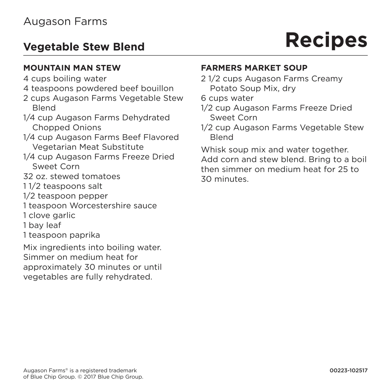Augason Farms Vegetable Stew Blend 4 Gal. Pail 13 Augason Farms Vegetable Stew Blend 4 Gal. Pail