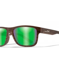Gear WILEY X OVATION - CAPTIVATE Polarized Green Mirror With Matte Wood Grain Frame