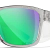 Wiley X Trek Sunglasses - Gloss Crystal Light Grey Frames With Captivate Polarized Green Mirror Lenses Gear